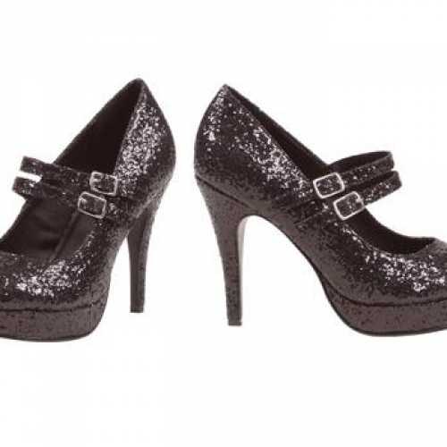Glitter dames schoenen zwart