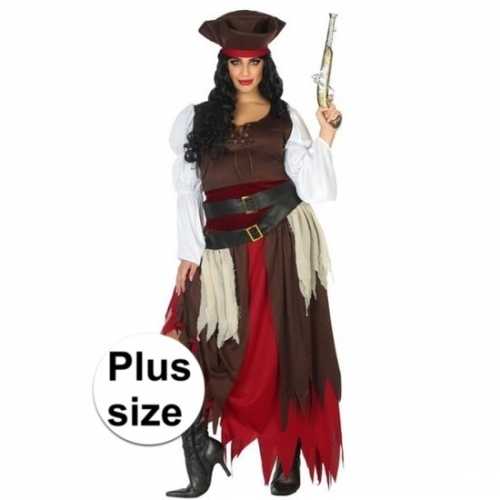 Plus size carnaval piraten verkleedkleding francis dames