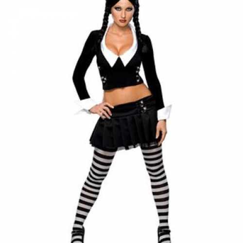 Sexy wednesday verkleedkleding zwart