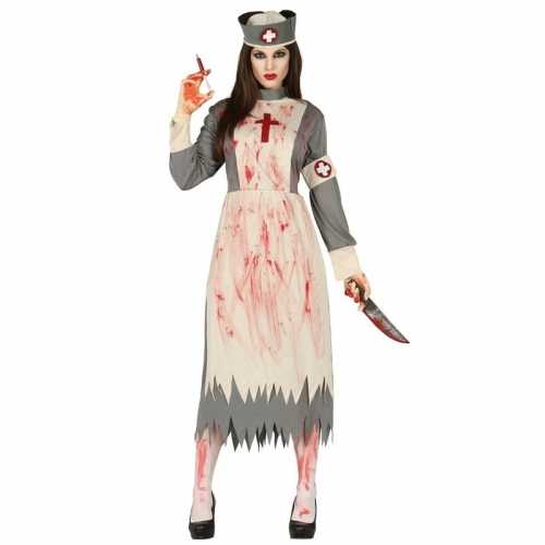 Zombie verpleegster verkleed jurk hoedje dames