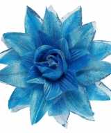 Blauwe bloem haarspeld glitters