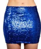 Blauwe glitter pailletten disco rokje dames