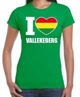 Carnaval i love vallekeberg t-shirt groen dames