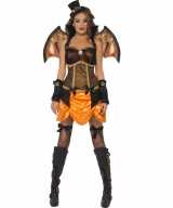 Dames steampunk vleermuis verkleedkleding