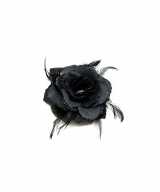 Elastiek zwarte roos glitters veren