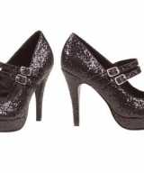 Glitter dames schoenen zwart