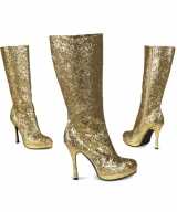 Gouden laarzen glitters