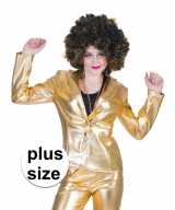 Grote maat gouden 70s disco verkleedkleding jasje dames