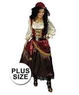 Grote maat piraten verkleedkleding dames 10067185