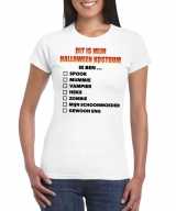 Halloween halloween verkleedkleding lijstje t-shirt wit dames