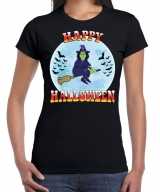 Happy halloween heks verkleed t-shirt zwart dames