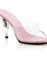 Licht roze instap pumps bloemen in hak