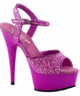 Neon paarse glitter sandalen