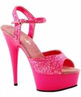 Neon roze glitter sandalen