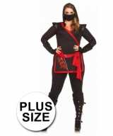 Ninja dames verkleedkleding 4 delig grote maat