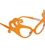 Oranje bril krullend montuur