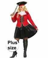 Plus size carnaval piraten verkleedkleding kapitein grace dames