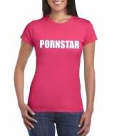 Pornstar tekst t-shirt roze dames