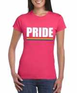 Pride shirt roze regenboog vlag dames