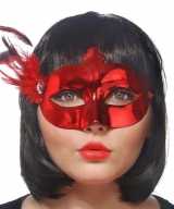 Rode oogmaskers veren dames