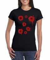 Schotwonden t-shirt zwart dames