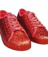 Toppers rode glitter disco sneakers schoenen dames
