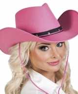 Verkleed dames cowboyhoeden wichita roze vilt