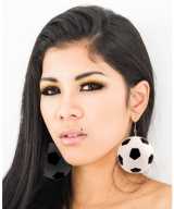 Voetbal oorbellen zwart wit