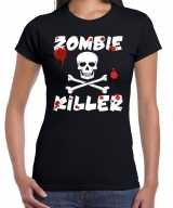 Zombie killer halloween t-shirt zwart dames